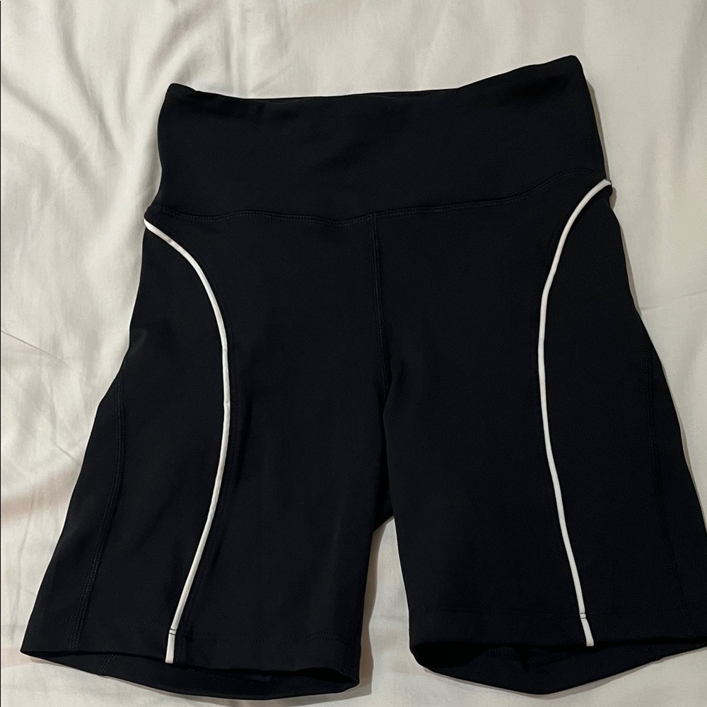 Sincerely Jules Black Bike Shorts with Stylish Piping